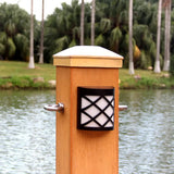 Retro Semi-Cylinder Flush Wall Sconce With Rhombus/Rectangle/Trellis Cage - Black / Solar Trellis