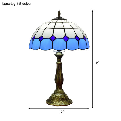 Retro Stained Glass Accent Table Lamp - Elegant 1-Light Décor For Bedside