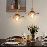 Retro Style Hanging Light With Floral Textured Glass Pendant - Perfect For Dining Room Coffee / A