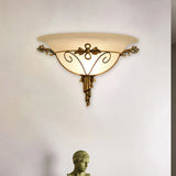 Retro Style Wall Mount Lamp - 1-Light Cream Glass Sconce In White/Beige White