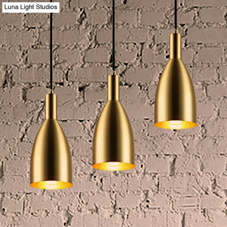 Retro Stylish Metallic Pendant Lighting - Brass Finish Bottle Design 1 Light Living Room Hanging