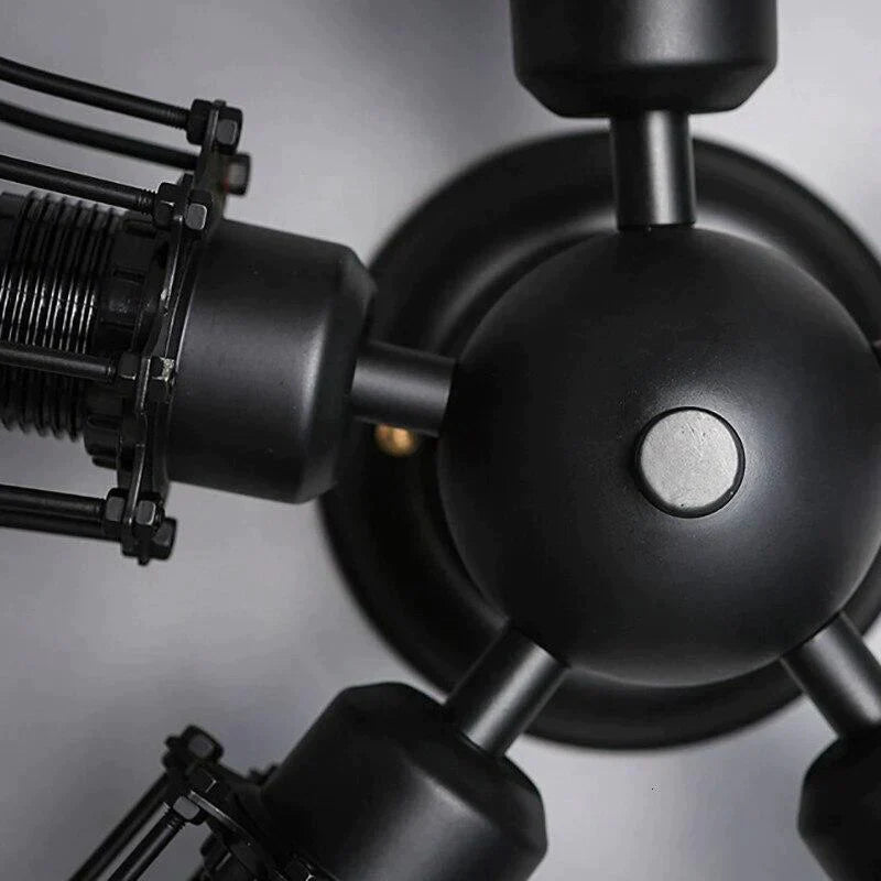 Retro Vintage Black 5 Lights Grln Ceiling E27 Lamp Fixtures For Home Bedroom/Living Room/Bar/Cafe