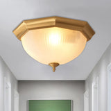 Ridged Dome Flush Mount Ceiling Fixture In Cottage Cream Glass - 12.5’/15’ Wide 2/3 - Head