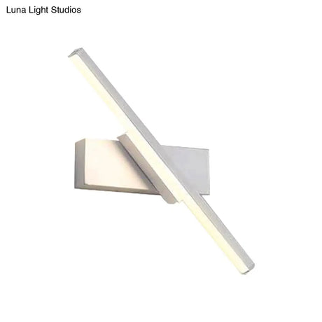 Rotatable Acrylic Linear Led Sconce Light - Simplicity Black/White Wall Lighting Fixture (White/Warm