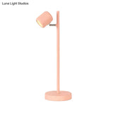 Rotatable Childrens Bedroom Desk Light Metal Macaron Reading Lamp With Plug-In Cord