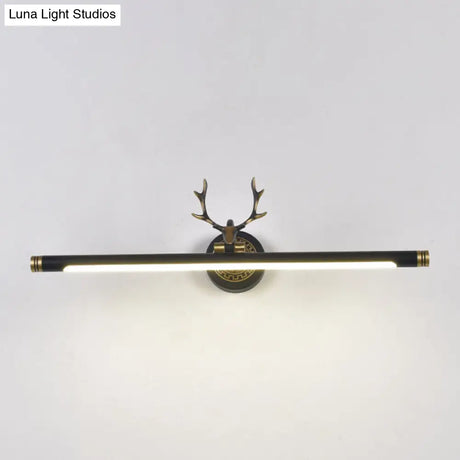Rotatable Led Tube Vanity Light With Rustic Antler Design - Perfect For Bathroom