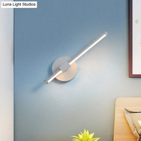 Rotatable Led Wall Sconce With Acrylic Bar - Black/White Warm/White Light