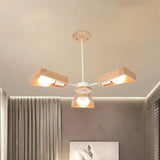 Rotating Trapezoid Wood Chandelier With Multiple Pendants - Modern Dining Room Lighting 3 / White