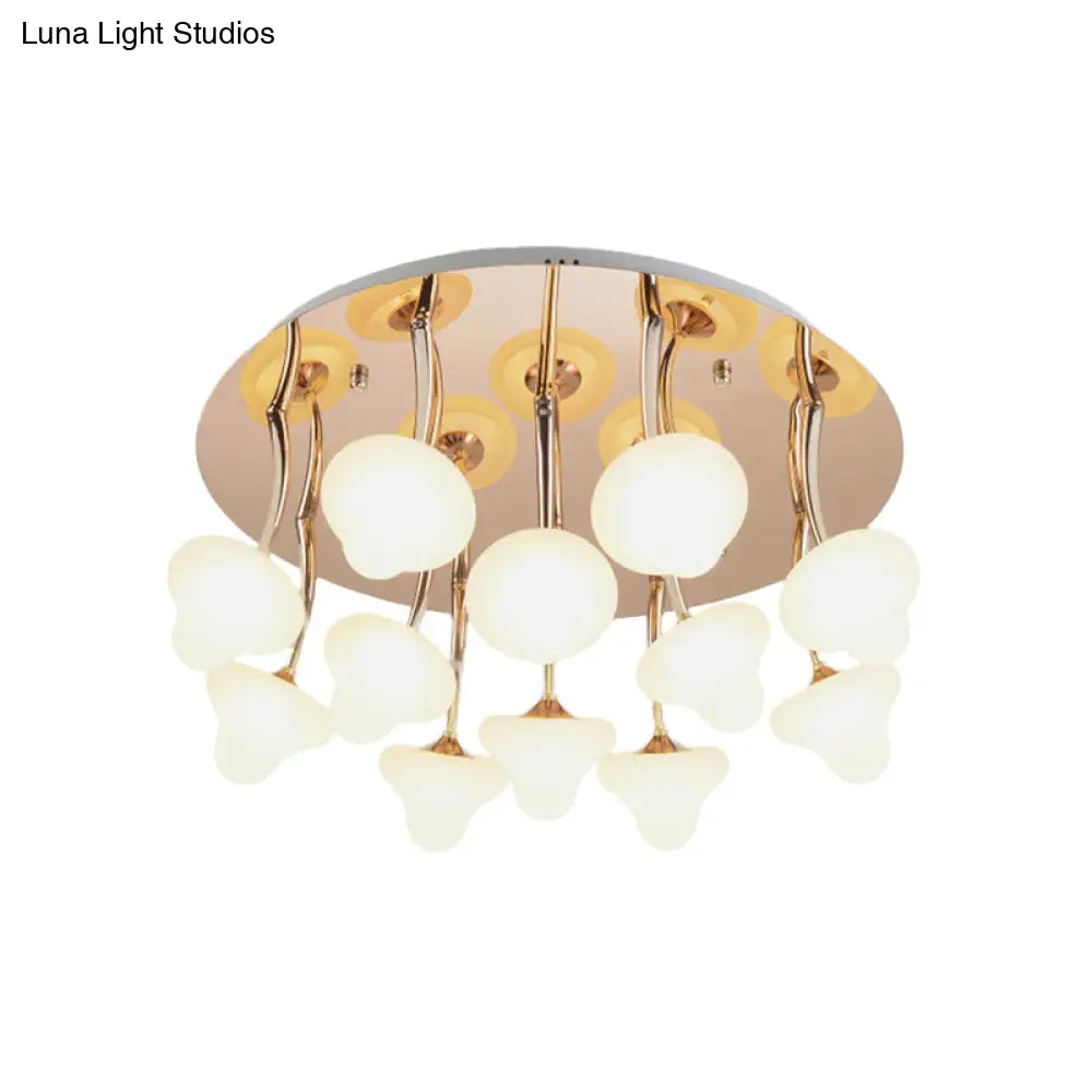 Round Acrylic Designer Ceiling Light Fixture For Hallways - White Flush Mount