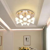 Round Acrylic Designer Ceiling Light Fixture For Hallways - White Flush Mount / Warm