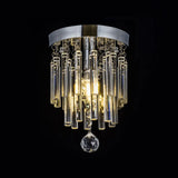 Round Chrome Crystal Bar Flush Mount Ceiling Light - Bare Bulb Flushmount Clear / 10’