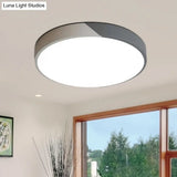 Round Flush Mount Led Ceiling Lamp In Macaron Acrylic And Metal - Available 3 Sizes Color Options