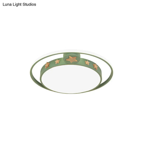 Round Flush Mounted Acrylic Led Ceiling Lamp In Pink/White/Gray – Perfect For Bedroom Lighting