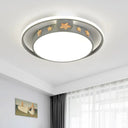 Round Flush Mounted Acrylic Led Ceiling Lamp In Pink/White/Gray – Perfect For Bedroom Lighting Grey