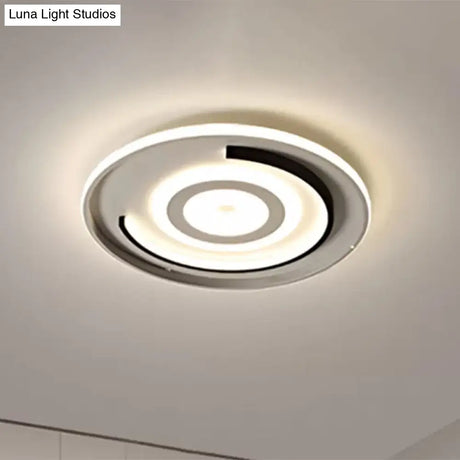 Round Led Acrylic Flush Mount Ceiling Lamp - 18’/21.5’ Diameter Warm/White Light Contemporary