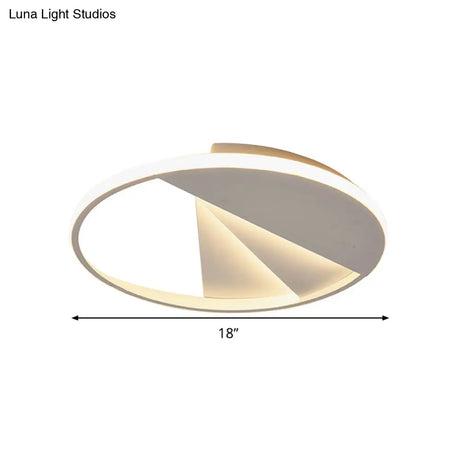 Round Led Ceiling Lamp In Multiple Colors: Simple Aluminum Flush Mount Fixture