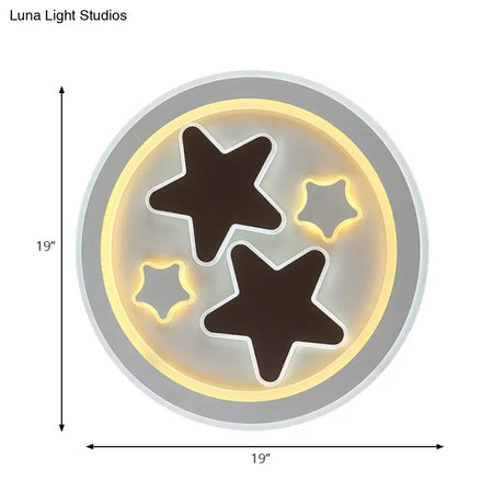 Round Led Flush Mount Ceiling Light In White Finish - Ideal For Adult Bedroom Décor