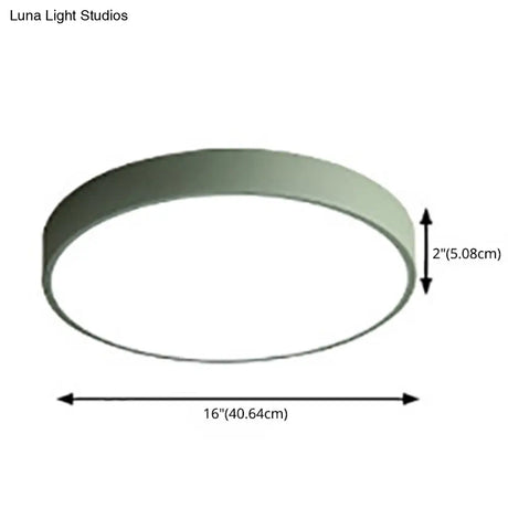 Round Nordic Metal Ceiling Lamp With Led Flush Mount Light For Bedrooms