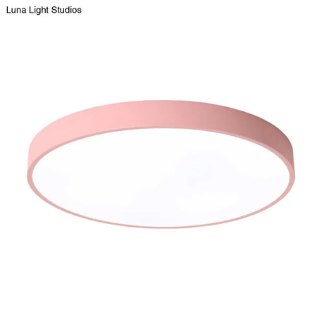 Round Nordic Metal Ceiling Lamp With Led Flush Mount Light For Bedrooms