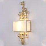 Rustic Metal Rectangle Sconce - 1 Light Wall Mounted Lamp For Living Room Black/White White