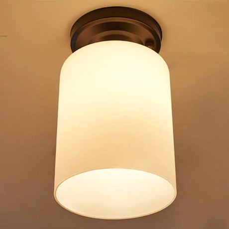 Rustic Metal Small Ceiling Lamp - Black Finish With Shaded Design For Corridors Flush Mount Light /