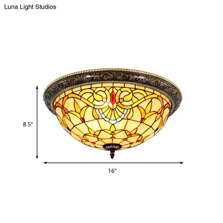 Rustic Stained Glass Sunflower Ceiling Light In Multicolor Options For Dining Room Tiffany Décor