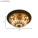 Rustic Stained Glass Sunflower Ceiling Light In Multicolor Options For Dining Room Tiffany Décor