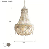 Rustic Wood Chandelier Light With 3 Pendant Lamps - Perfect For Country Living Rooms
