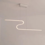 S-Shape Island Pendant Metal Ceiling Lamp In Warm/White Light - Modern Design White / Warm