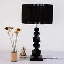 Sarah - Black Drum Night Lamp Classic Fabric Table Light