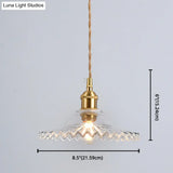 Scalloped Edge Pendant Light - Vintage Industrial Glass Hanging For Living Room