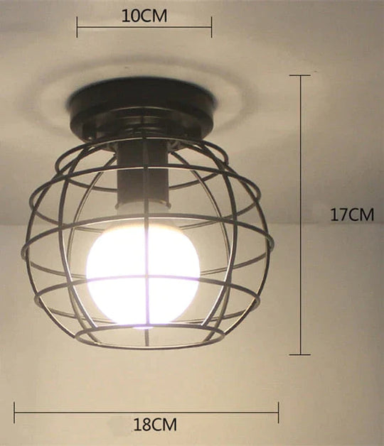 Scarlett Vintage Industrial Iron Cage Led Ceiling Lights 11 Ceiling
