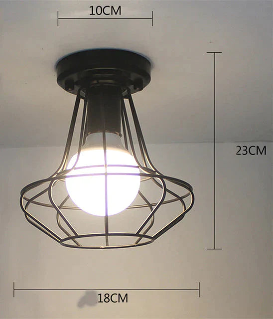Scarlett Vintage Industrial Iron Cage Led Ceiling Lights Ceiling