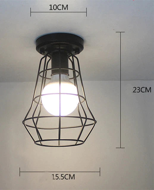 Scarlett Vintage Industrial Iron Cage Led Ceiling Lights 19 Ceiling