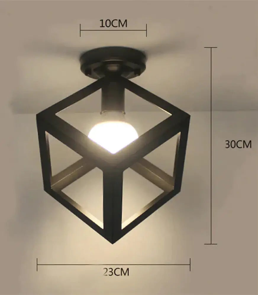 Scarlett Vintage Industrial Iron Cage Led Ceiling Lights 02 Ceiling