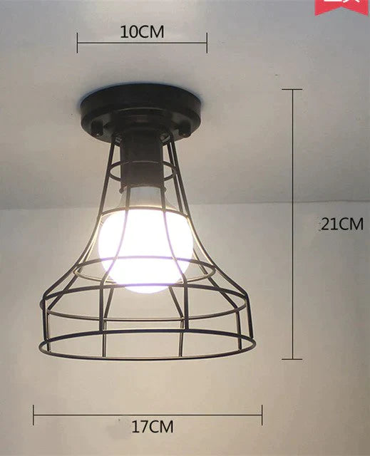 Scarlett Vintage Industrial Iron Cage Led Ceiling Lights 20 Ceiling