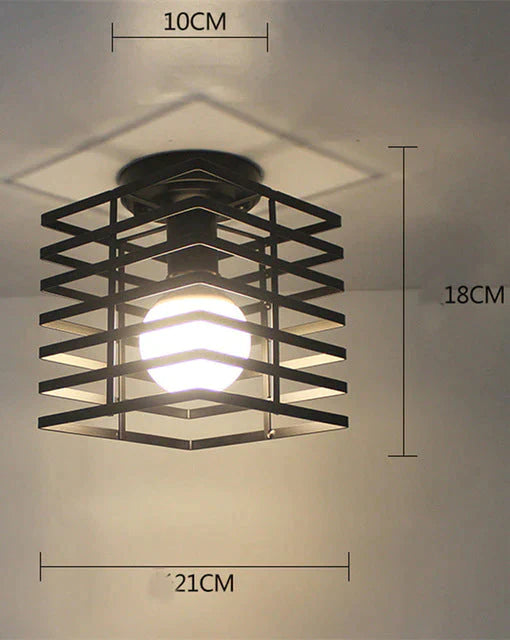 Scarlett Vintage Industrial Iron Cage Led Ceiling Lights Ceiling