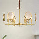 Seeded Glass Gold Chandelier - Colonial Down Lighting Pendant 6/8 Lights Ideal For Living Room 6 /