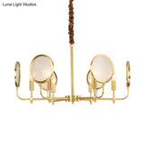 Seeded Glass Gold Chandelier - Colonial Down Lighting Pendant 6/8 Lights Ideal For Living Room