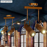 Semi Flush Lodge Light: Stylish Wood Metal And Bamboo Adjustable Ceiling Fixture For Restaurants -
