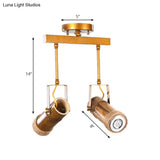 Semi Flush Lodge Light: Stylish Wood Metal And Bamboo Adjustable Ceiling Fixture For Restaurants -