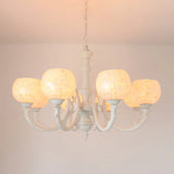 Shell White Tiffany Style Chandelier - Curved Arm Hanging Light With 3/5/8 Lights 8 /