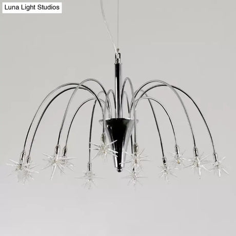 Silver Finish Firework Pendant Chandelier - Metal Romantic Pretty Ideal For Dining Room