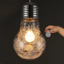 Silver Glass Bulb Pendant Light - Simple And Elegant Single Suspension Fixture / Small