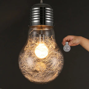 Silver Glass Bulb Pendant Light - Simple And Elegant Single Suspension Fixture / Small