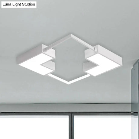 Simple Acrylic Led Flush Mount Ceiling Light In Black/White - Warm/White 16’/19.5’/23.5’ Wide