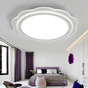 Simple Acrylic Led Flush Mount Light: White Flower Shape For Bedroom & Porch / 16’