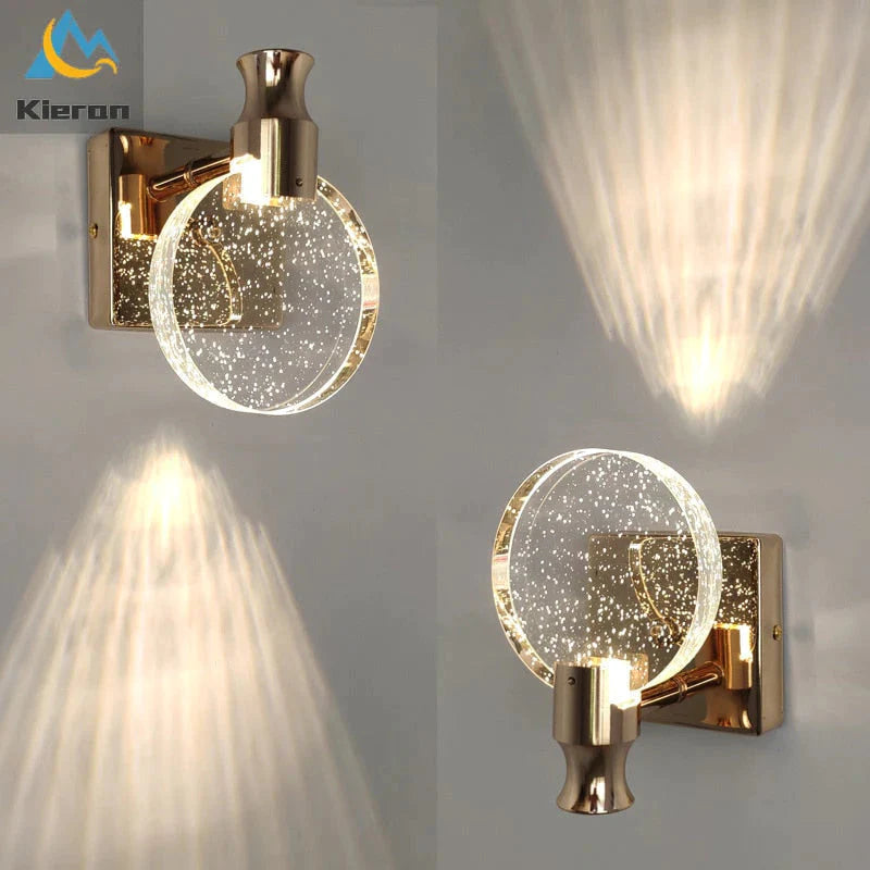 Simple Crystal LED Wall Lamp for Bathroom Bedroom
