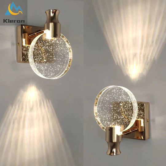 Simple Crystal LED Wall Lamp for Bathroom Bedroom