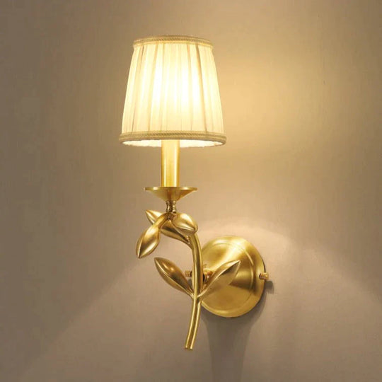 Simple European Style Flower Copper Wall Lamp Lamps